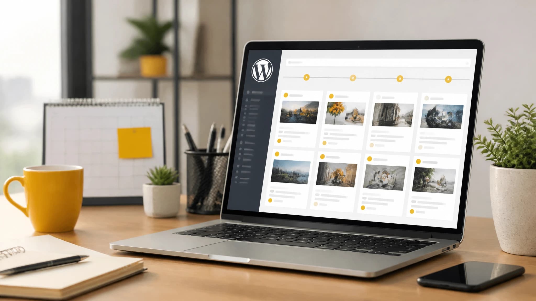 WordPress content calendar with scheduled blog posts
