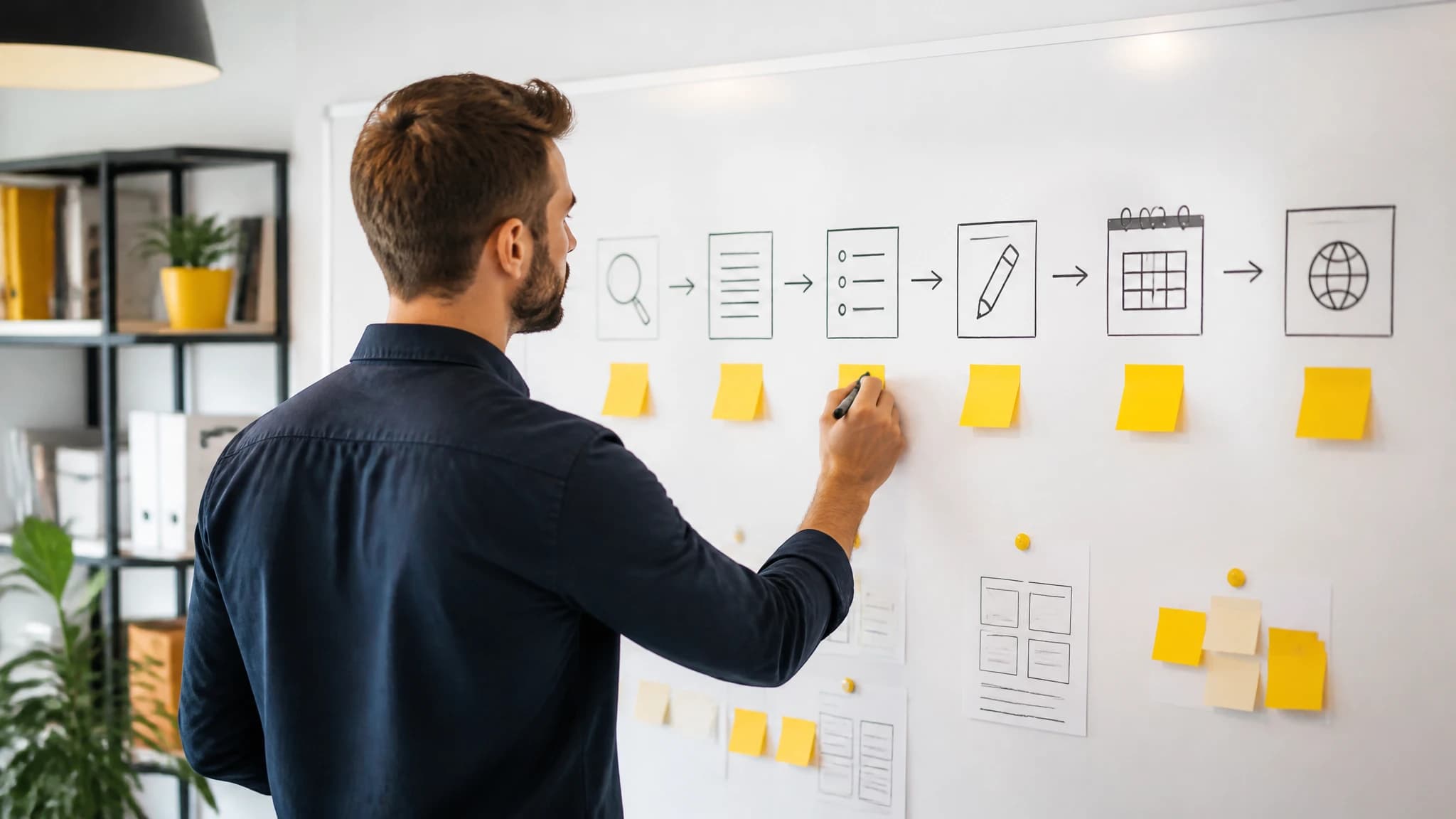 Founder mapping an SEO content workflow