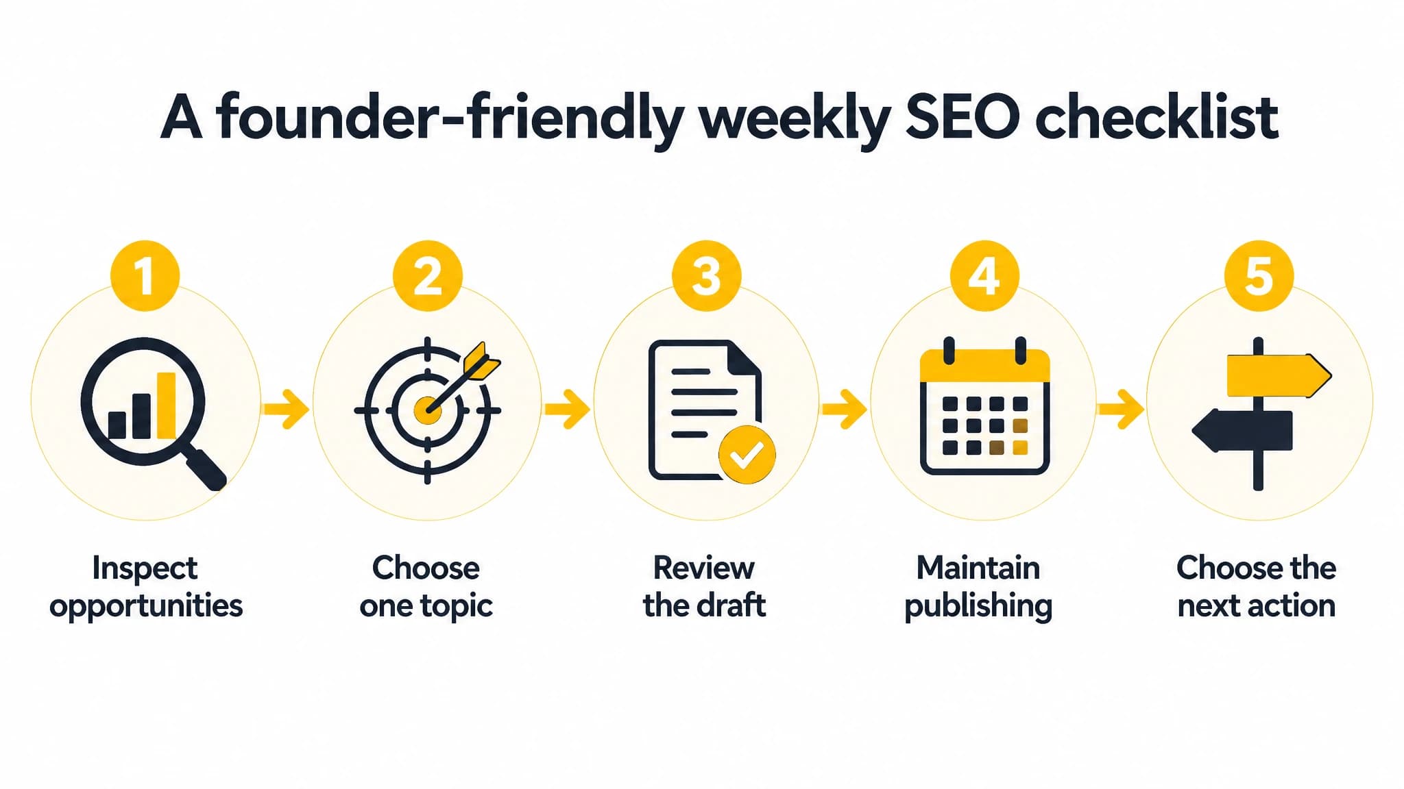 Five-step weekly SEO checklist for founders