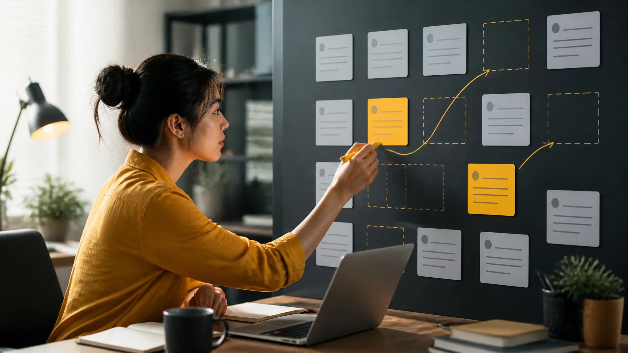 SEO strategist mapping content gaps into a prioritized content roadmap