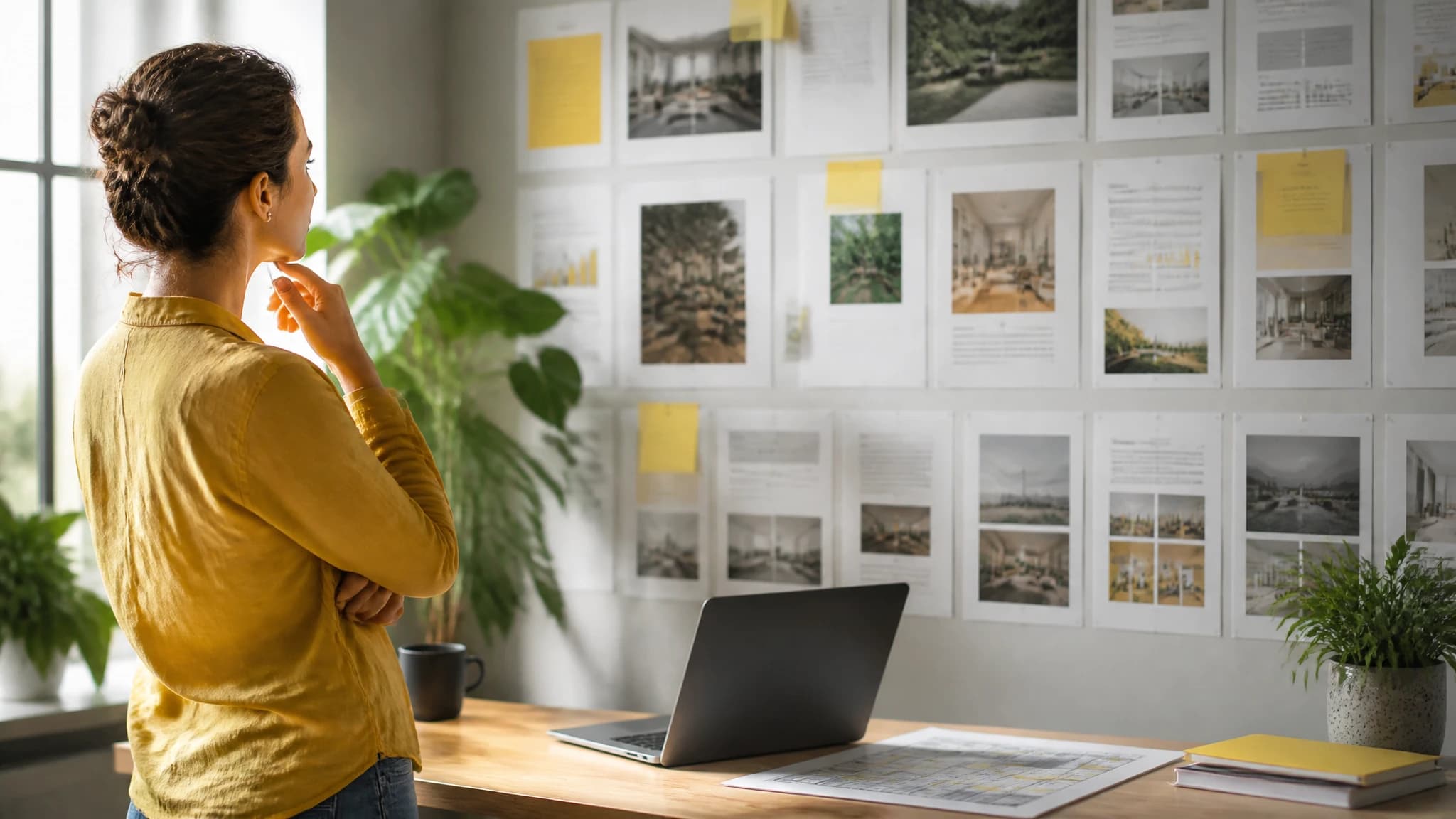 Business owner reviewing a structured content plan before scaling SEO pages