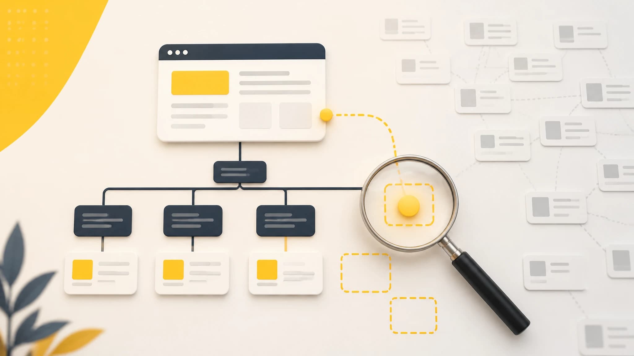 A content map showing a few relevant uncovered topics among many competitor keyword ideas