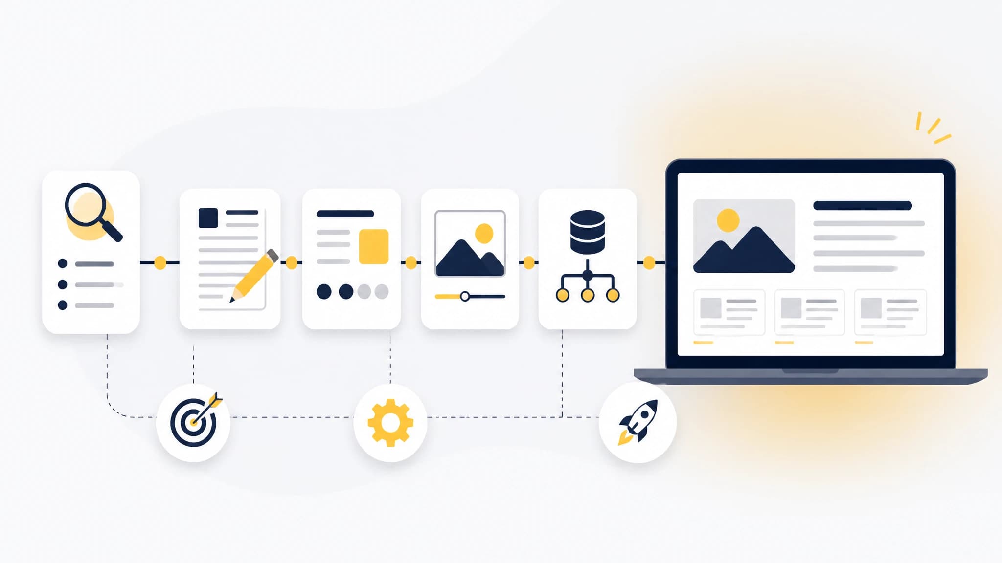 Illustration of a repeatable SEO content workflow for a Next.js blog