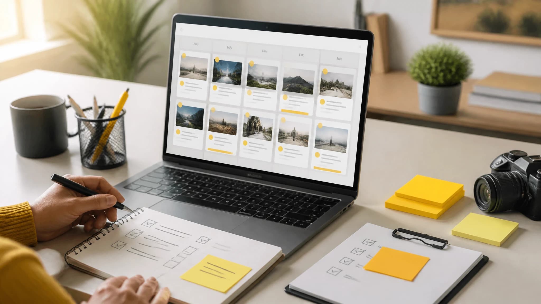 Editorial calendar with multiple scheduled blog posts
