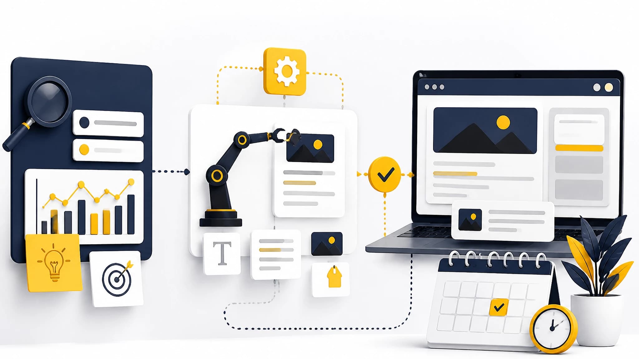 Content automation system connected to WordPress publishing