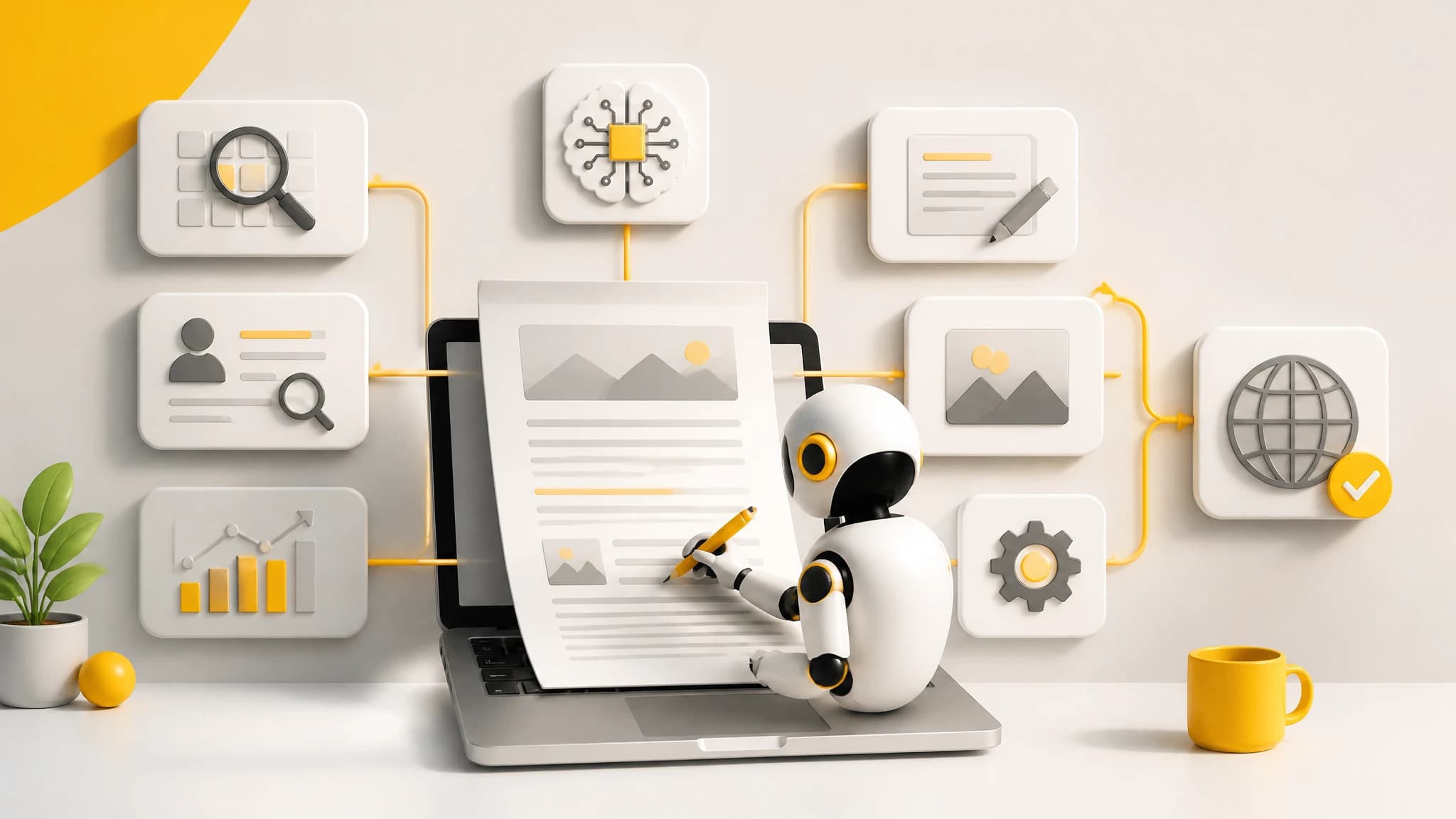 AI SEO content workflow from keyword research to publishing