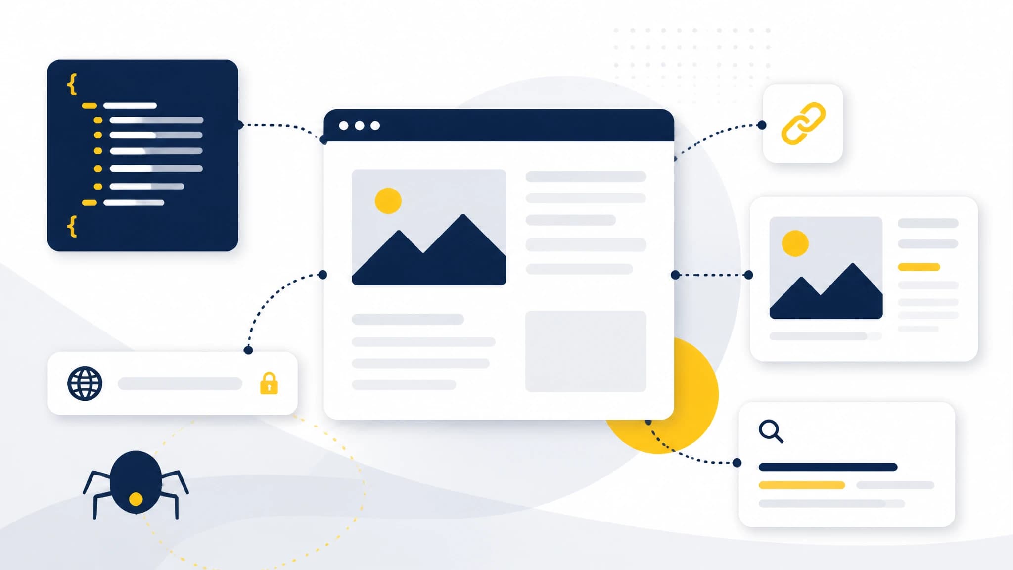 Illustration of structured data and metadata for a Next.js SEO page