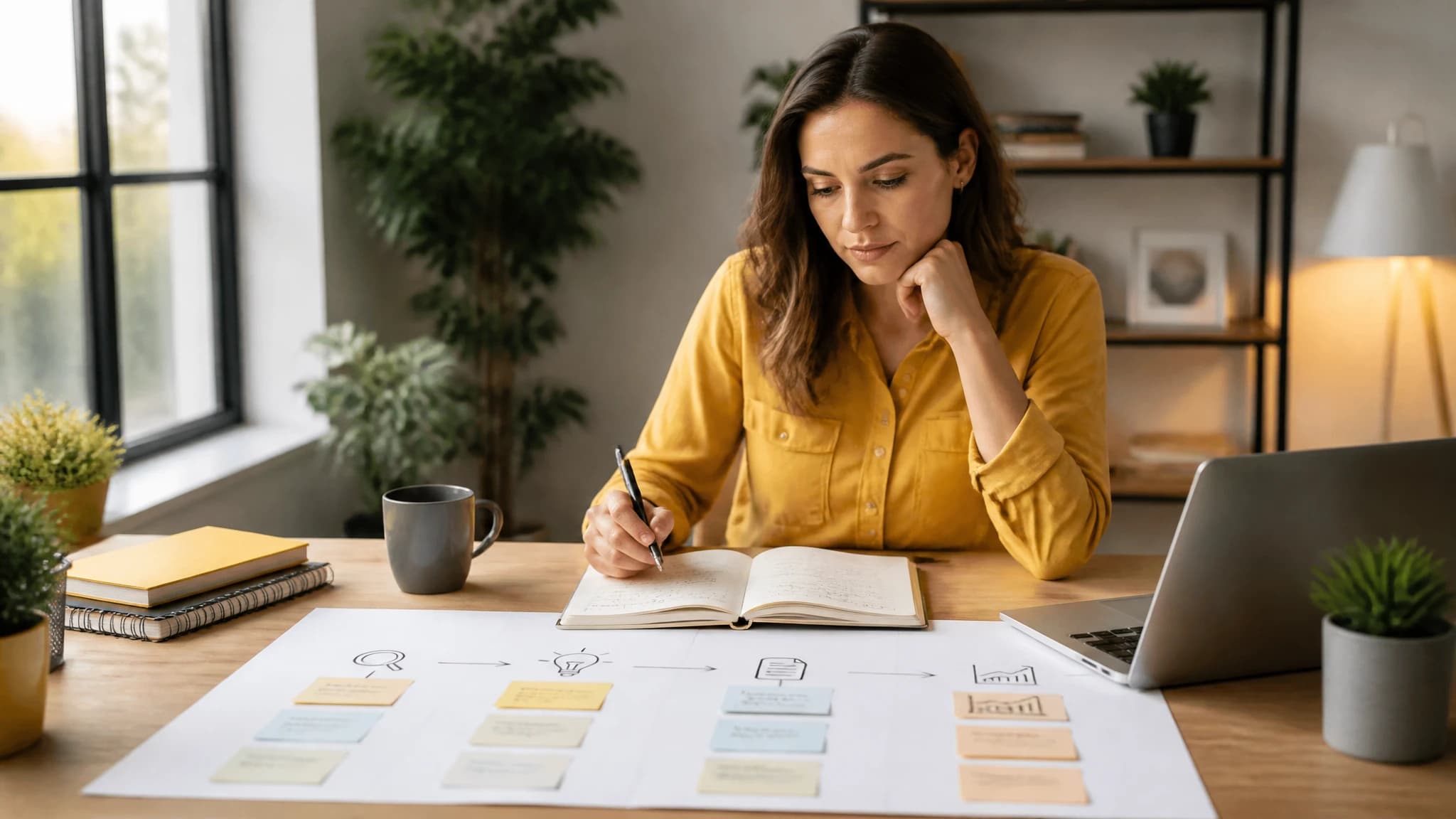 Founder reviewing a sustainable SEO content workflow