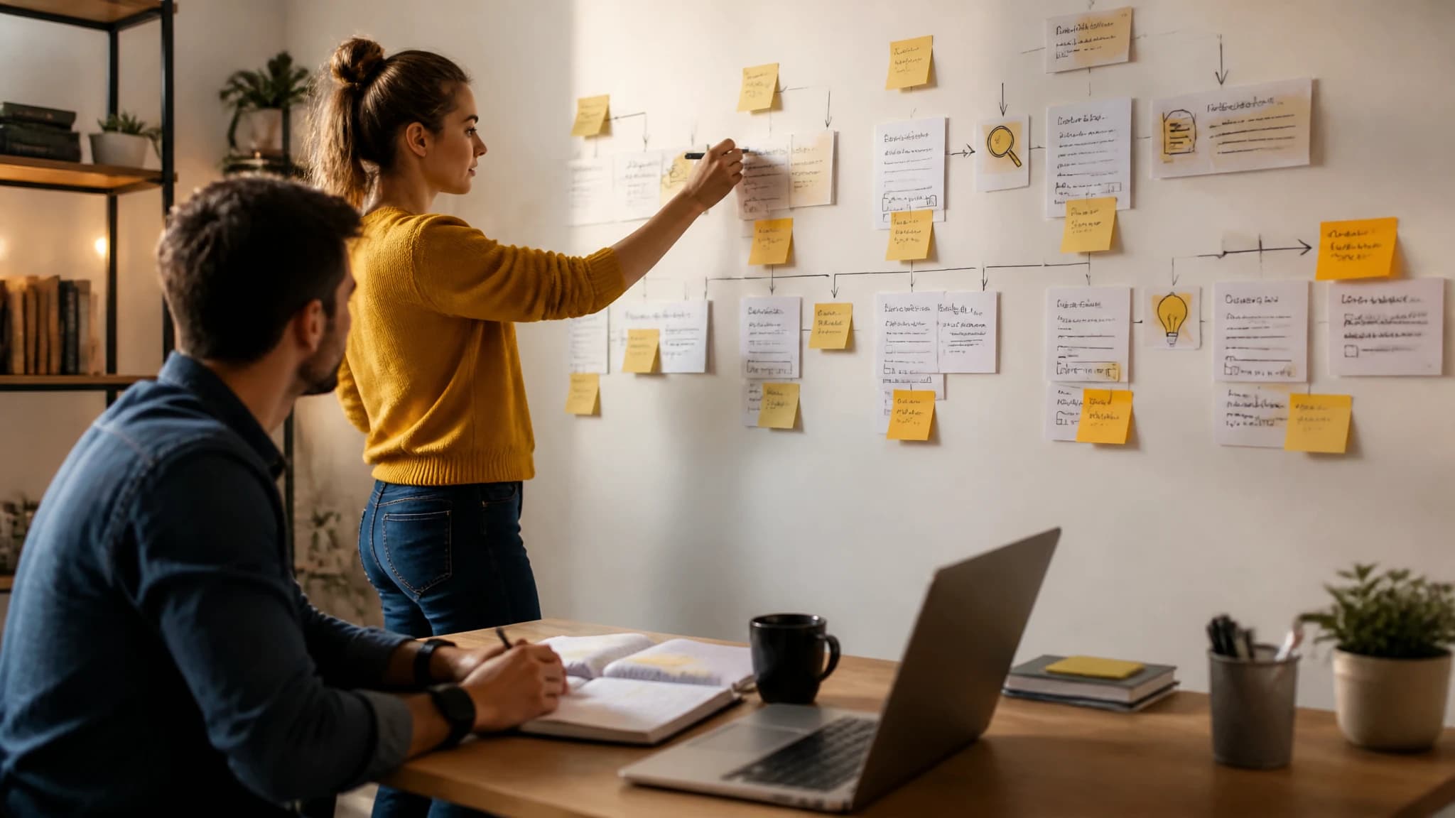 Founder organizing a structured SEO content system